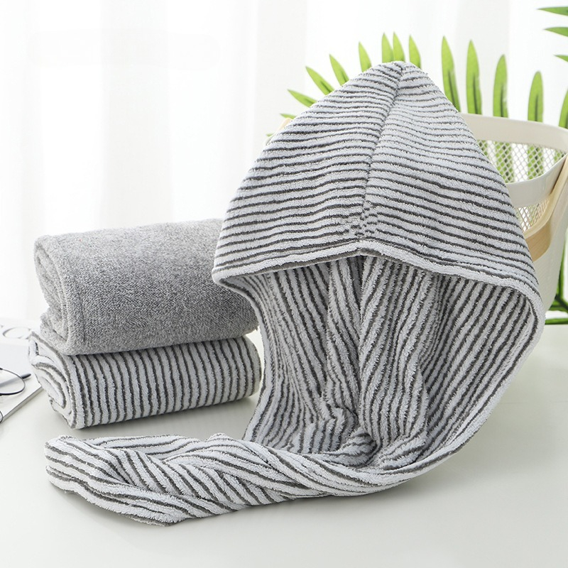 Spa Towel - หมวกเช็ดผมแห้งผ้ากำมะหยี่คอรัลสำหรับใช้ในบ้าน ผ้าเช็ดผมแห้งสำหรับผู้หญิง ซับน้ำได้ดี แห้งเร็ว หมวกอาบน้ำ ผ้าคลุมศีรษะ