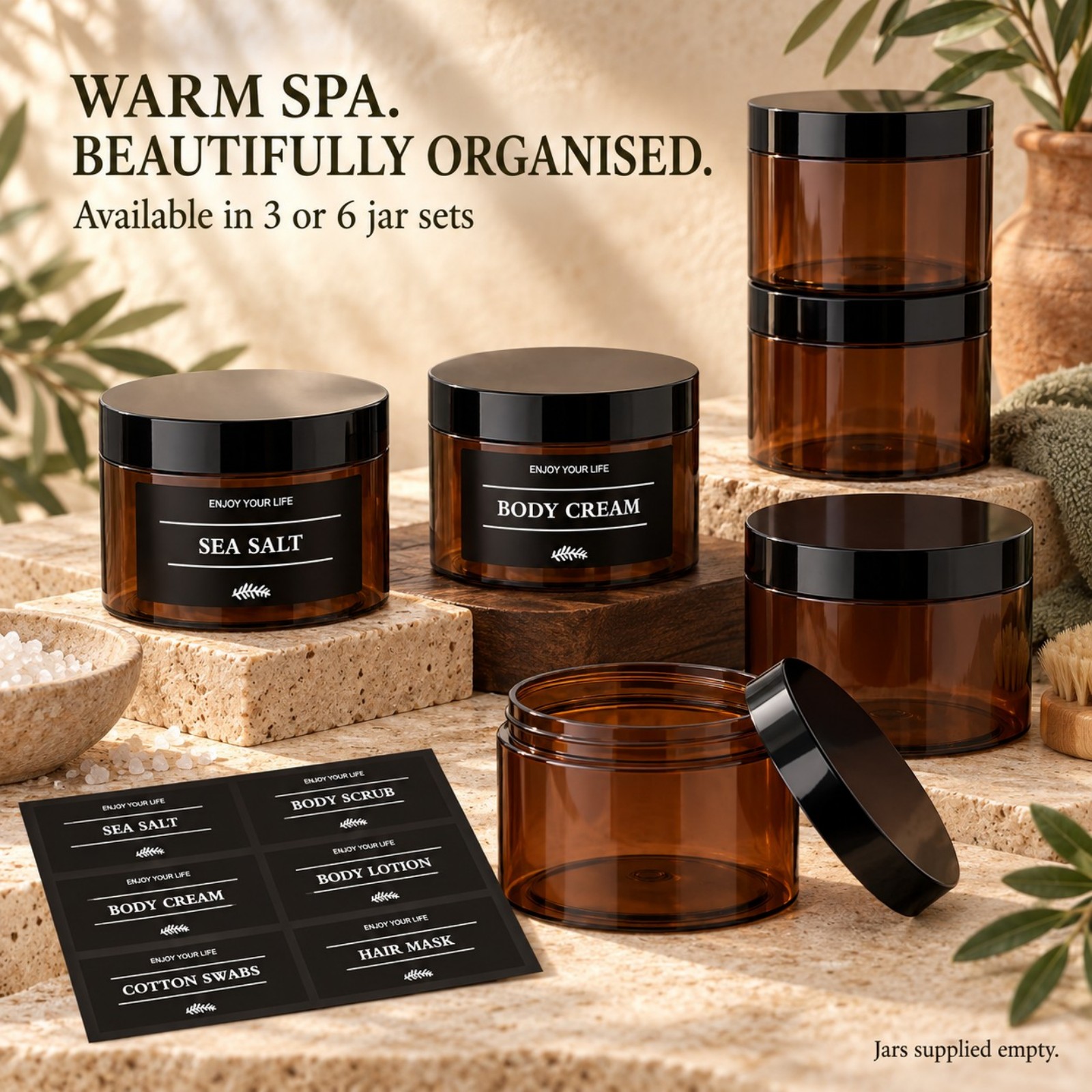 โหลเก็บของในห้องน้ำพร้อมฉลาก ภ - Bath Salts บทวิจารณ์และราคา